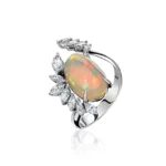 High Jewelry Ring with Opal and Diamonds