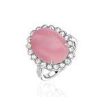 Le Bonbon Ring in White Gold with Conch Pearl and Diamonds