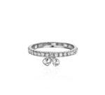 La féminité Ring with Dangling Briolette Diamonds