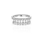 La féminité Ring with Dangling Briolette Diamonds