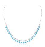 High Jewelry White Gold Necklace with Turquoise and Diamonds