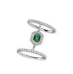 La féminité Ring with Emeralds and Diamonds