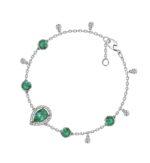 High Jewelry Bracelet with Ural Emeralds and Diamonds
