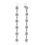 High Jewelry Long Spinel and Diamond Earrings
