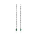 High Jewelry Long Emerald and Diamond Earrings