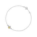 Le Rhombe White and Yellow Gold Bracelet with Colorless and Yellow Diamonds
