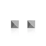 Le Rhombe White Gold Stud Earrings