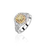 High Jewelry Ring with Yellow Diamond