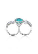 High Jewelry Double Ring with Paraiba Tourmaline - Image 2