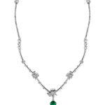 So Posh Necklace with Three Snakes and Chains with Ural Emeralds and Diamonds
