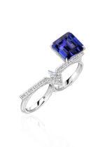 High Jewelry Double Ring with Tanzanite