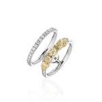 High Jewelry Double Ring with Yellow Diamonds