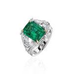 High Jewelry Ring with an Untreated Emerald