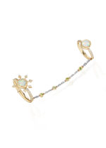 La féminité Double Ring in Yellow Gold with Opals
