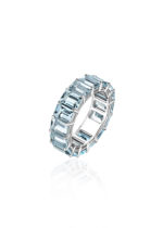 La féminité Band Ring with Octagon-Cut Aquamarines