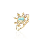 La féminité Ring in Yellow Gold with Opal