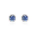 La féminité Stud Earrings with Tanzanites and Diamonds