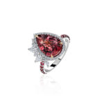 High Jewelry White Gold Ring with Spinel and Diamonds
