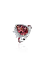 High Jewelry White Gold Ring with Spinel and Diamonds