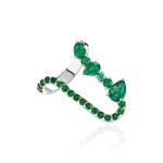Moi White Gold Ring with Emeralds and Tsavorites