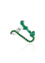 Moi White Gold Ring with Emeralds and Tsavorites