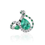 Moi White Gold Ring with Emeralds and Diamonds
