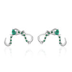 Moi White Gold Earrings with Emeralds and Diamonds