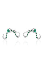 Moi White Gold Earrings with Emeralds and Diamonds