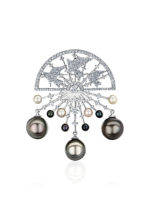 High Jewelry Pearl and Diamond Brooch