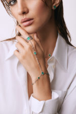 High Jewelry Slave Bracelet with Zambian Emeralds and Diamonds - Image 2
