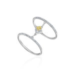 Le Rhombe Ring with Yellow Diamond