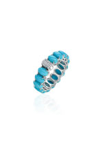 Le Bonbon White Gold Ring with Turquoise and Diamonds