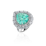 High Jewelry Ring with Paraiba Tourmaline and Diamonds