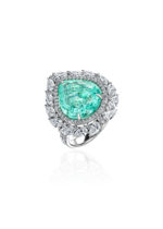 High Jewelry Ring with Paraiba Tourmaline and Diamonds