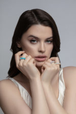 Le Bonbon White Gold Ring with Turquoise and Diamonds - Image 2