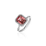 La féminité Ring with Tourmaline, Diamonds, and Ruby