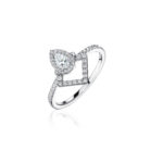 Le Rhombe White Gold Ring with Colorless Diamonds