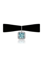 High Jewelry Choker Necklace with Aquamarine and Diamonds