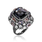 High Jewelry Ring with Spinel, Colorless Sapphires and Diamonds