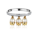 Lis des Vallées Ring with Pearls and Diamonds