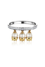 Lis des Vallées Ring with Pearls and Diamonds