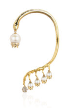 Lis des Vallées Ear Cuff with Pearl and Diamonds