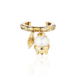 Lis des Vallées Ear Cuff with Pearl and Diamonds