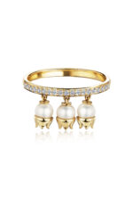 Lis des Vallées Ring with Pearl and Diamonds
