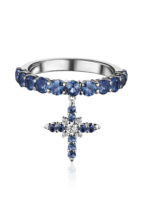 Crosses Ring with Sapphires and Diamonds