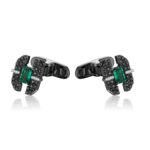 High Jewelry Cufflinks with Zambian Emeralds and Diamonds