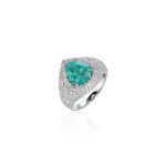 High Jewelry Ring with Paraiba Tourmaline and Diamonds
