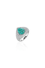 High Jewelry Ring with Paraiba Tourmaline and Diamonds