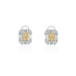 High Jewelry Yellow and White Diamond Stud Earrings