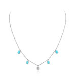 Le Bonbon Turquoise and Diamond Necklace